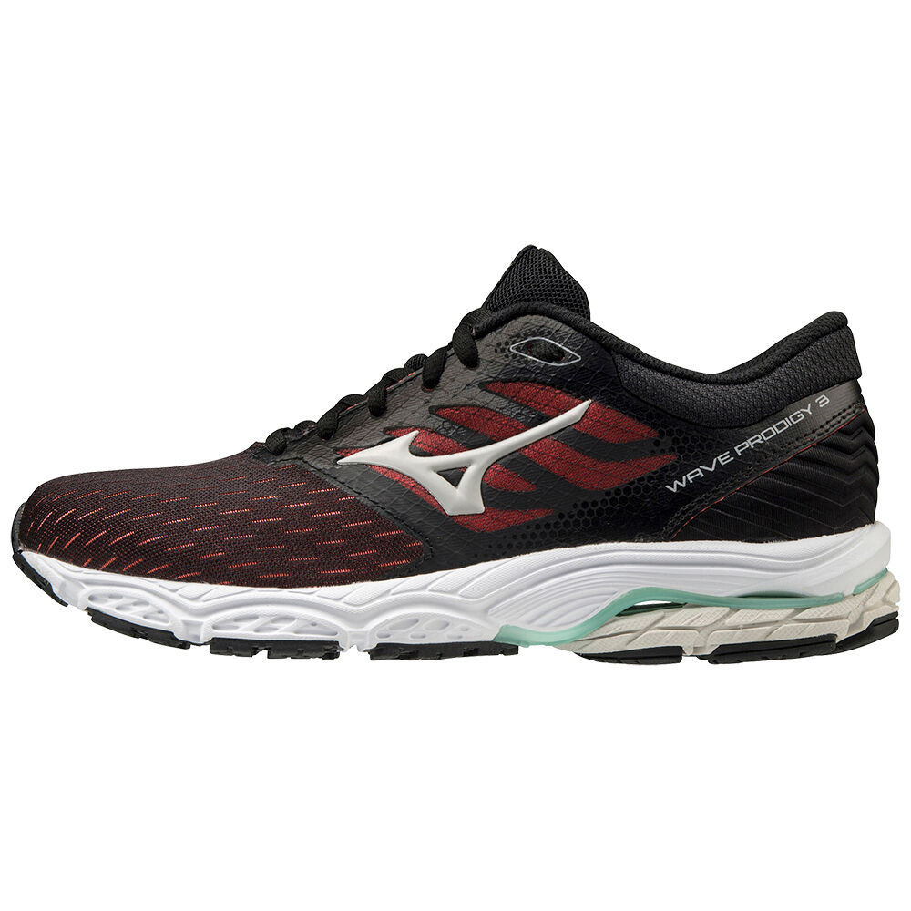 Mizuno Wave Prodigy 3 - Bayan Koşu Ayakkabısı - Siyah/Mercan Türkiye (JMPLQC-920)